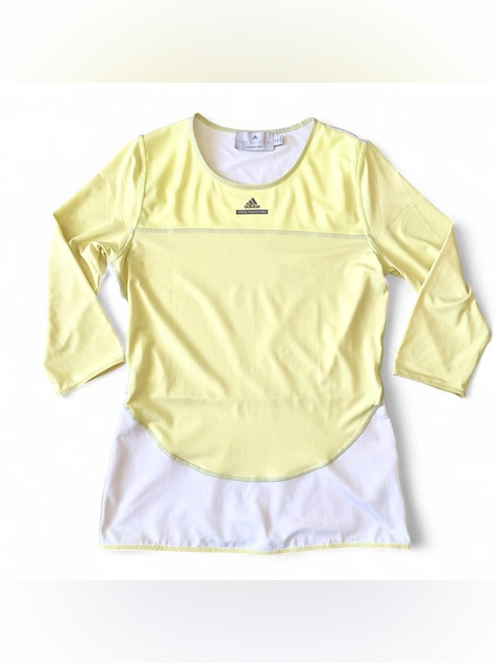 Adidas Stella McCartney Barricade Bahia Glow Tennis Top Yellow White Mesh M EUC